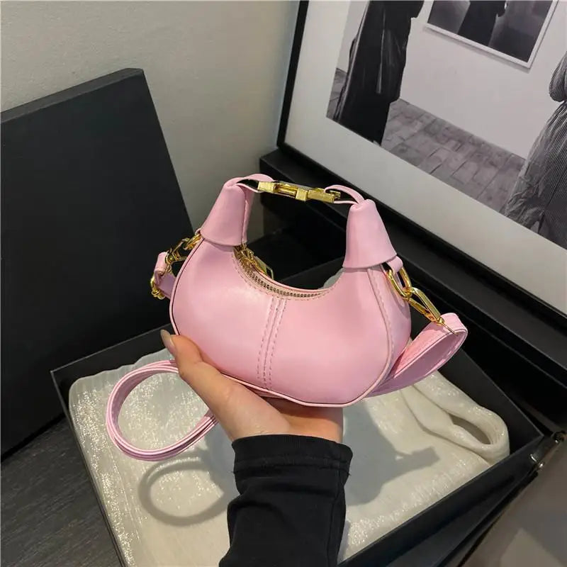 Women's Mini PU Leather Crossbody Bucket Bag | Gold Hardware