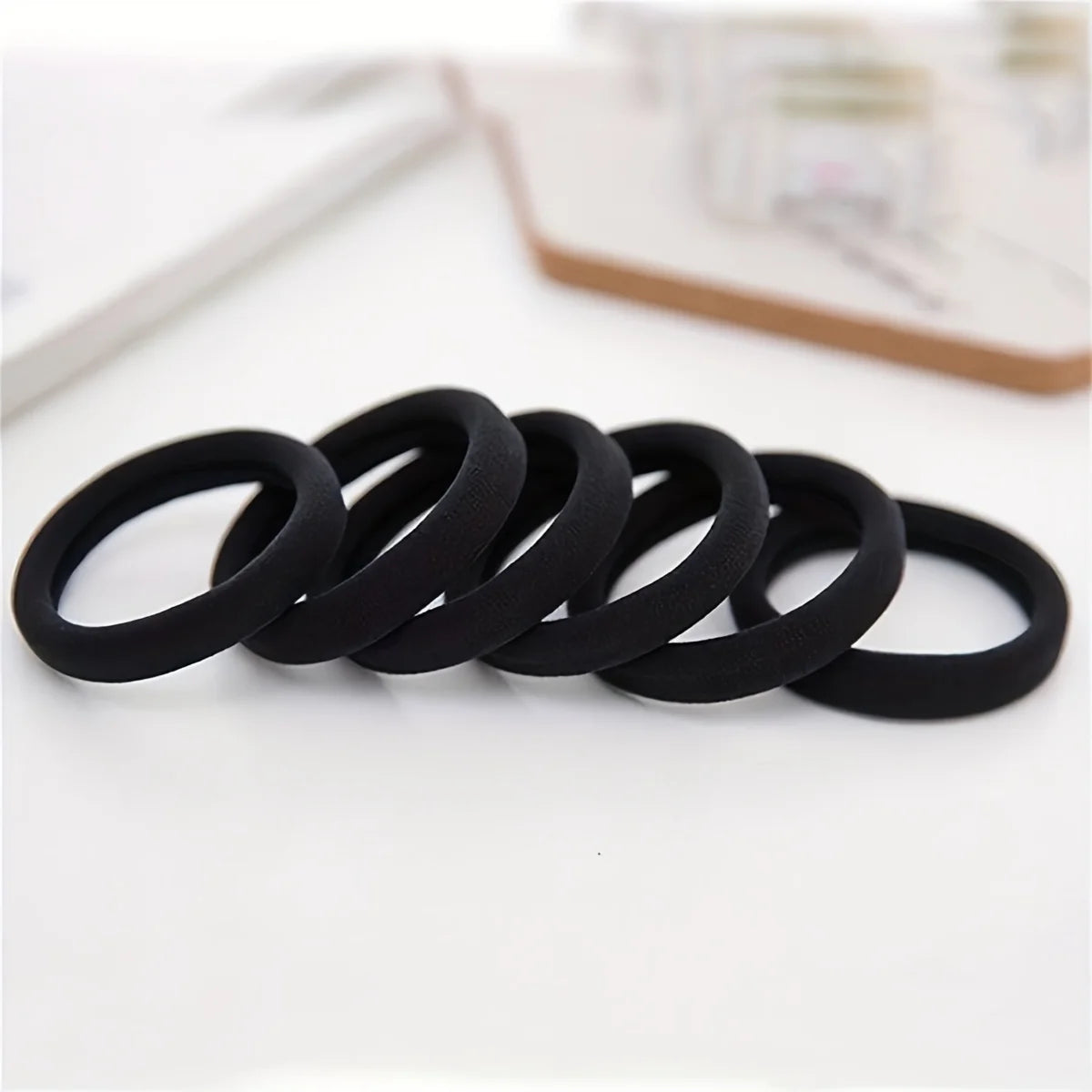 50PCS Black High Elasticity Headband Towel Hair Band 4CM Seamless Hair Rope Leather Hair Accessories Female Oasis Select
