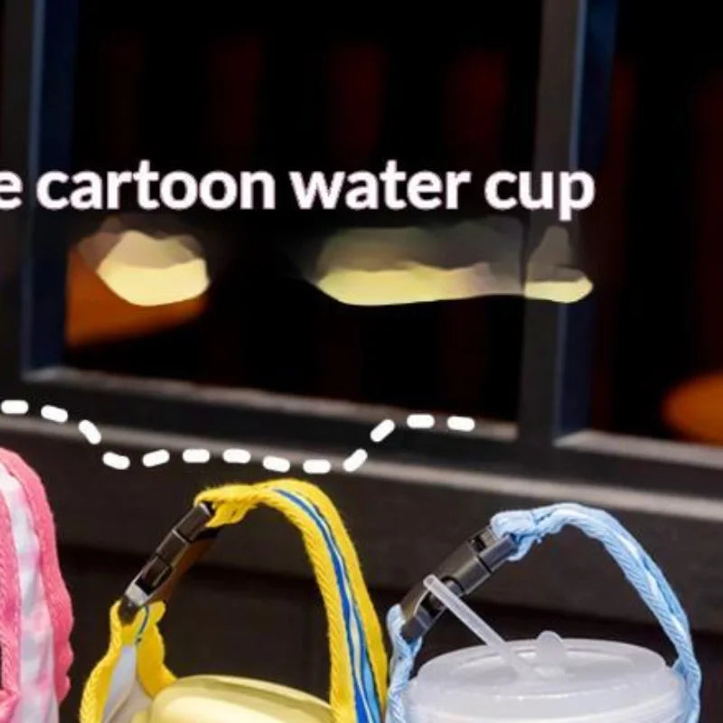 Cartoon Water Bottle Carrier Bag Adjustable Buckle Baby Stroller Bottle Cup Holder Universal Daily Use School Outdoor Trips Oasis Select