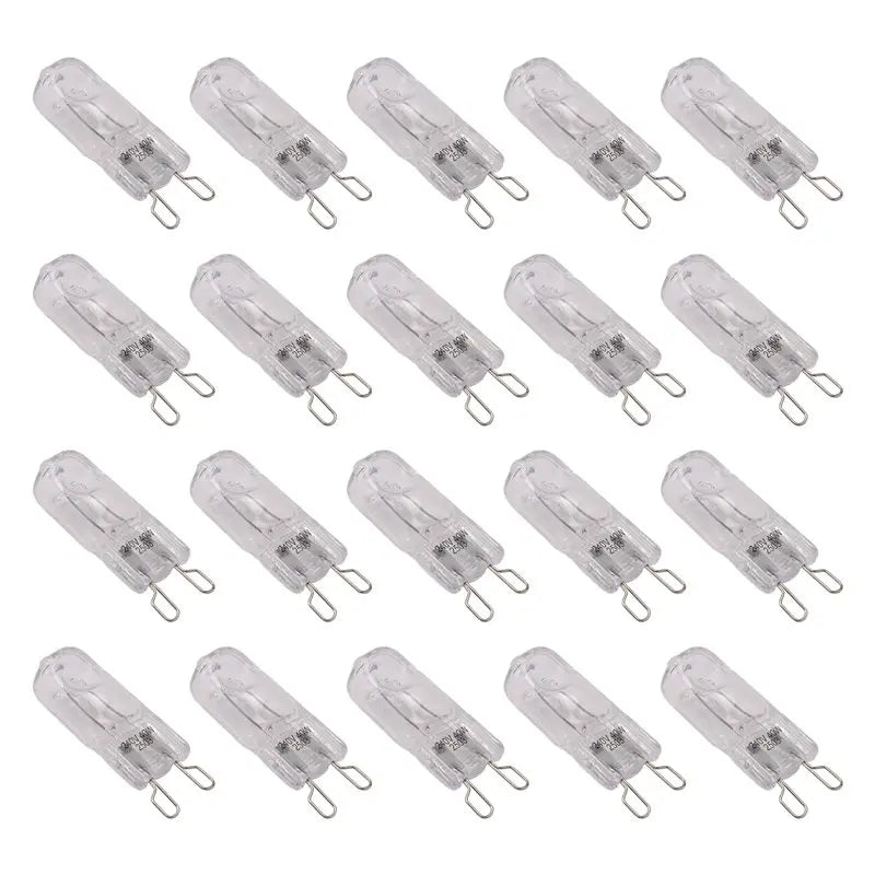 LIKE WISH 20Pcs G9 Halogen Light Bulbs, Clear Halogen Lamps Dimmable,Warm White 2800K For Chandeliers,Pendants,Landscape Lights Oasis Select