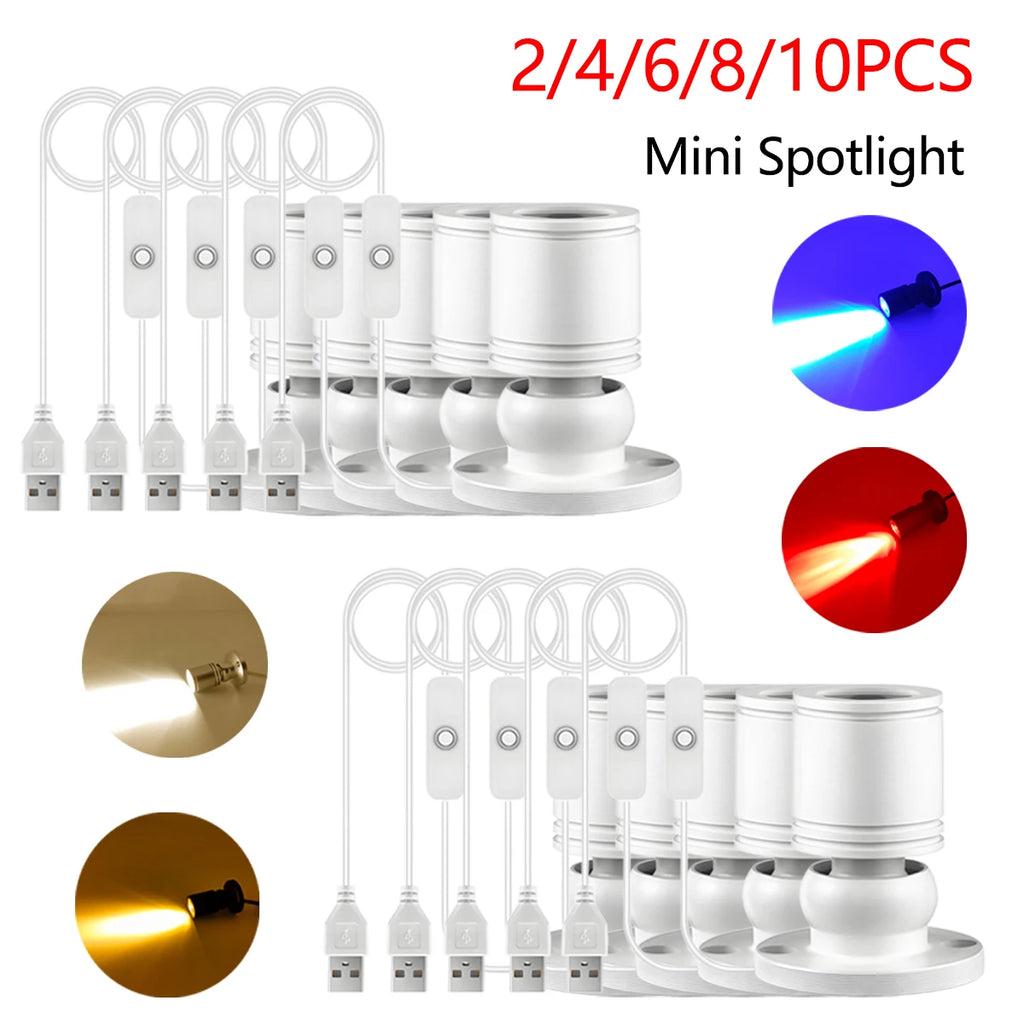 USB 5V 2-10pcs SpotLight Decor Lights for Wine Closet Anime Character Display Shelf Collectibles Souvenirs Cabinet Downlight Oasis Select