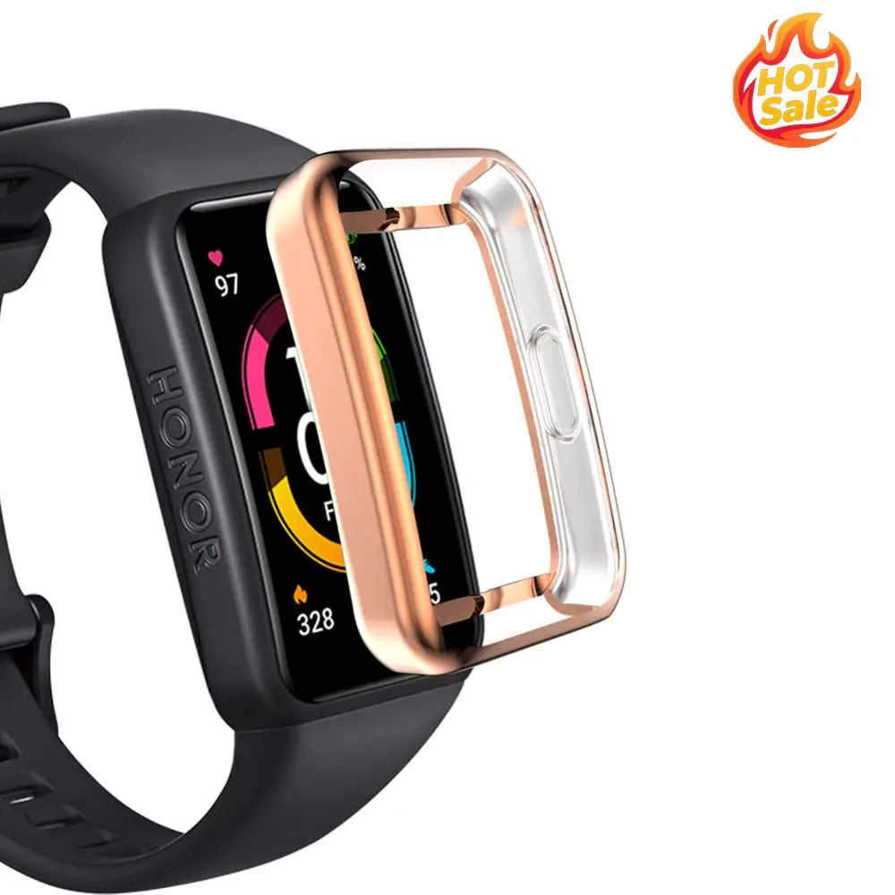 Edge Protective Shell Anti-Scratch PTPU Full Screen Protector Case rotective Bumper Shell for Huawei Band7/Honor Band6 Oasis Select