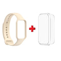 2-in-1 TPU Case & Silicone Band for Amazfit Band 7 Sport Strap Watch Band & Case Oasis Select White