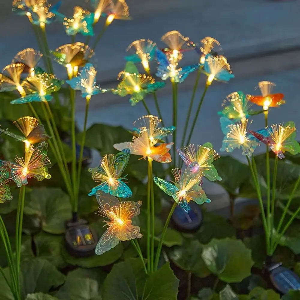 Solar Fiber Optic Flower Garden Stake Light | Waterproof 6/8 Head