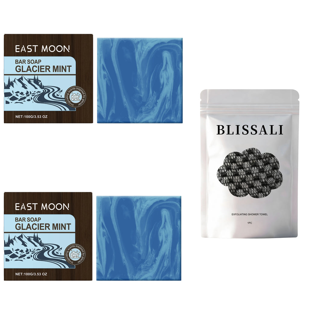 Glacier Cooling Mint Men's Bar Soap – Face & Body Cleanser Men's Bar Soap Oasis Select 1set