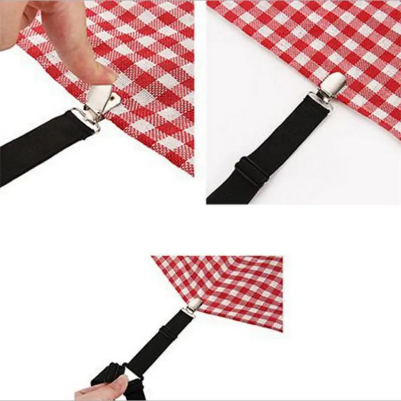 4pcs Adjustable Bed Sheet Fasteners Straps Elastic Mattress Cover Corner Holder Clip Grippers Suspender Cord Hook Loop Clasps Oasis Select