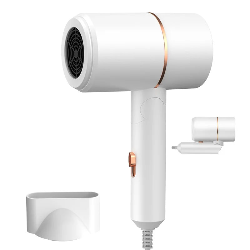 MIni folding hair dryer 800W, home travel hair care, dormitory hair dryer 220V-240V Oasis Select White US