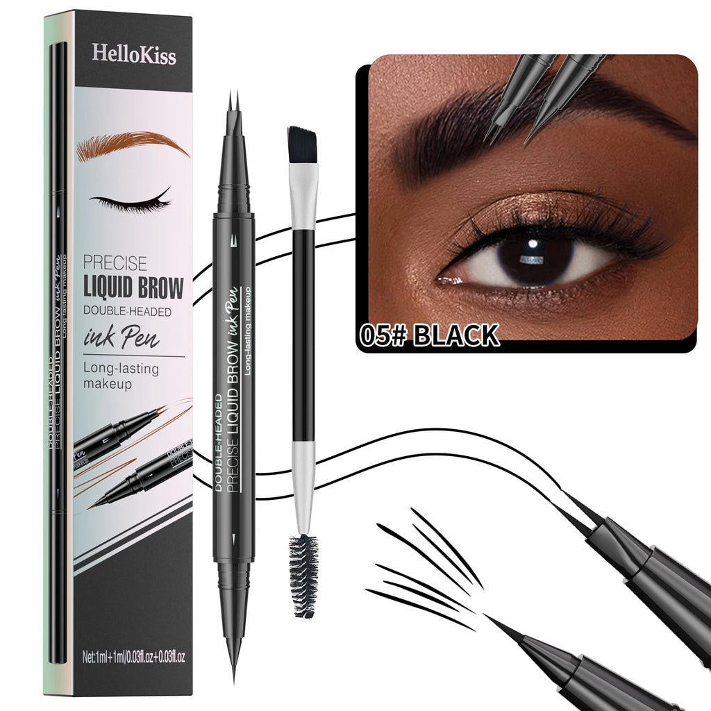 Hello Kiss Microblading Eyebrow Pen – Waterproof, 4-Tip, 5 Colors