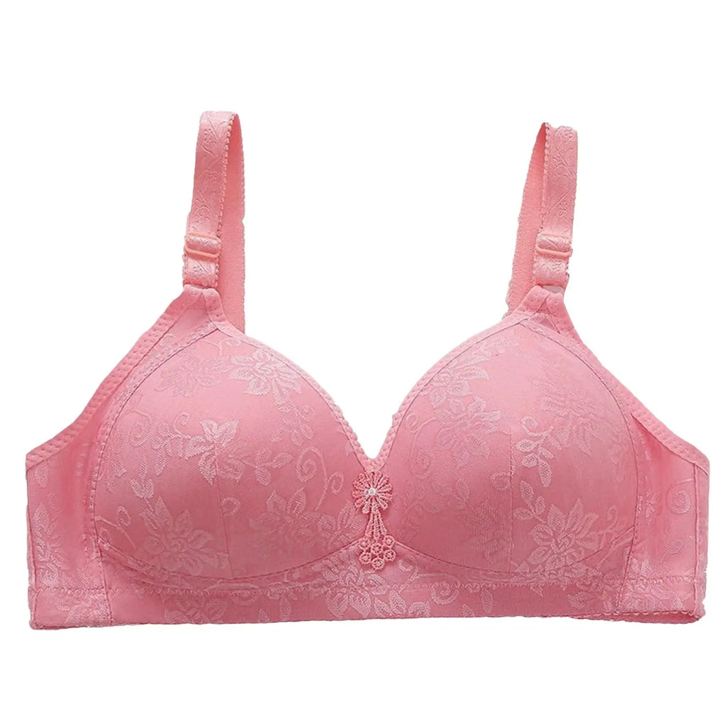 Comfortable Bra Breathable Adjustable Brassiere Thin Section Without Steel Ring Bra Large Breasts Appear Small Gathering Bra Oasis Select Watermelon Red 38