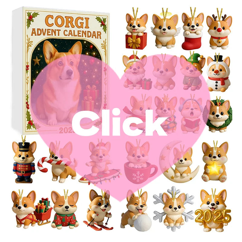 Coigi Advent Calendar 2025, 24 Days Countdown With Cute Corgi Mini Ornaments, Dog-Themed Christmas Decoration Set For Home Décor Oasis Select Default Title