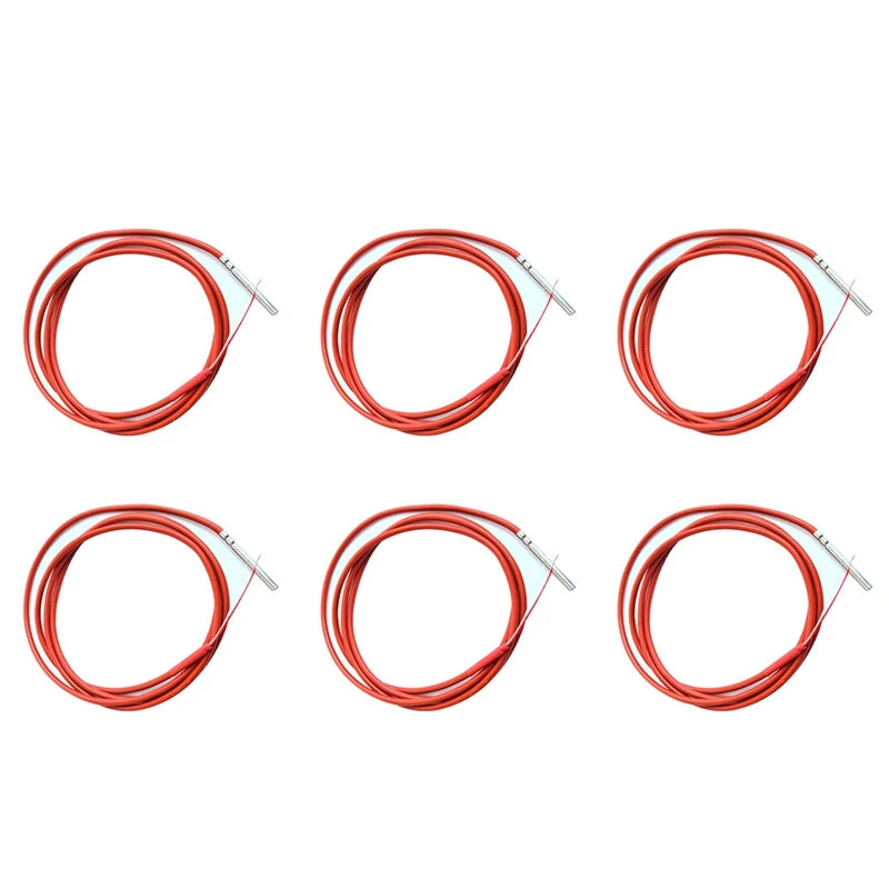6X 2 Wire PT1000 Temperature Sensor Thermistor Silicone Gel Coated 1.5Meters Probe 45Mm X 5Mm -50-180 Centigrade Rtds Oasis Select Picture color