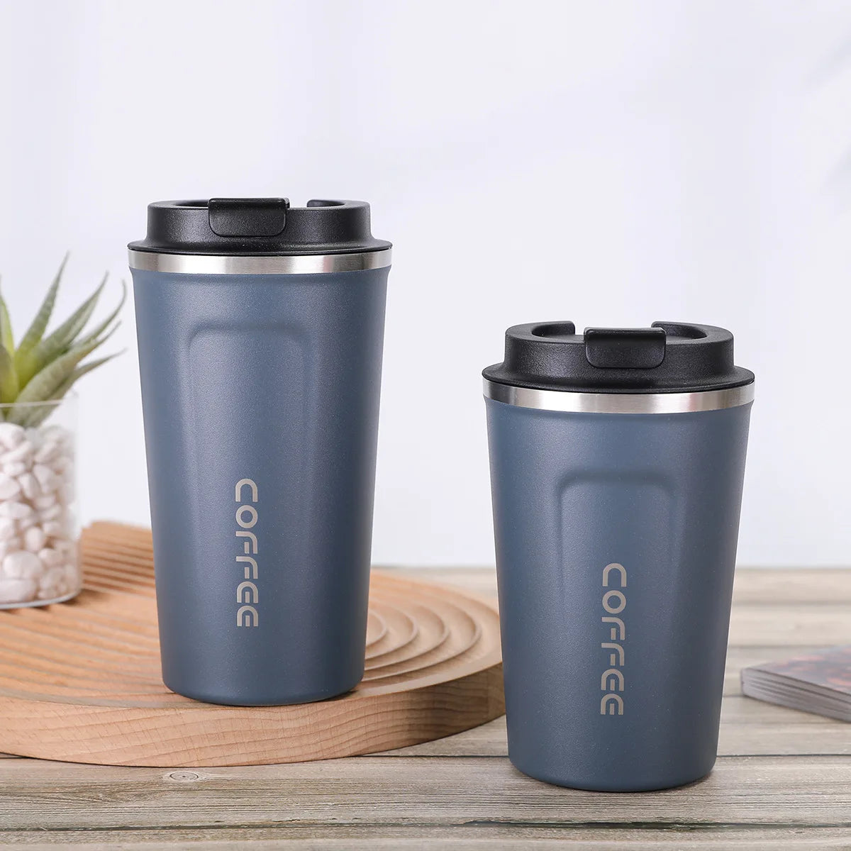 Vacuum Insulated Coffee Insulated - Double-Wall Stainless Steel Leakproof Insulated Flask, 304 Grade Reusable Travel Mug Oasis Select Blue 510ml