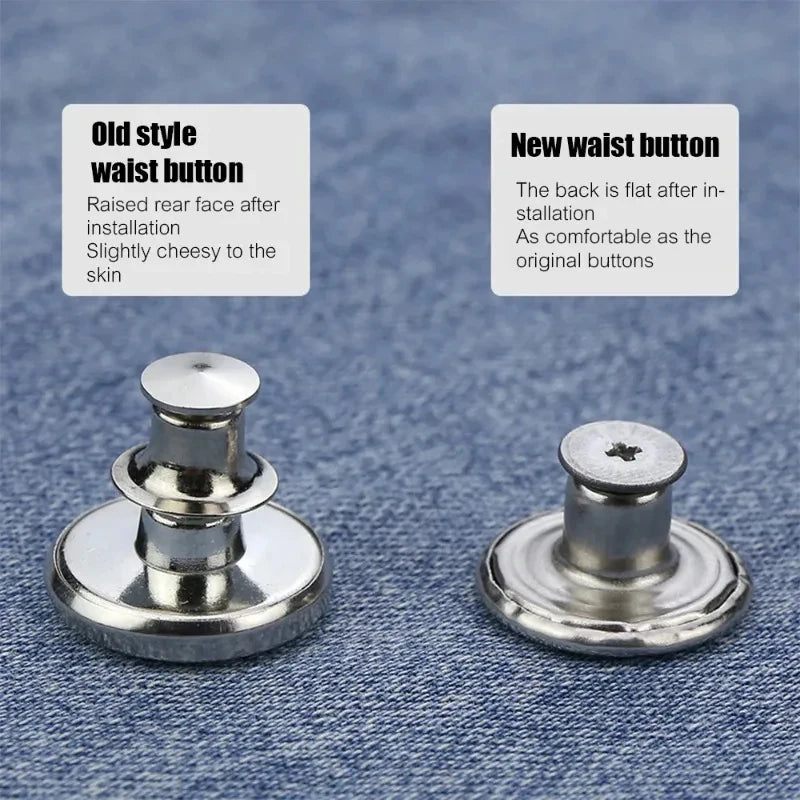 10/20/30Pcs Jeans Buttons Replacement No-Sew Removable Metal Buttons Snap Denim Button Repair For Jeans Clothing Supplies Oasis Select