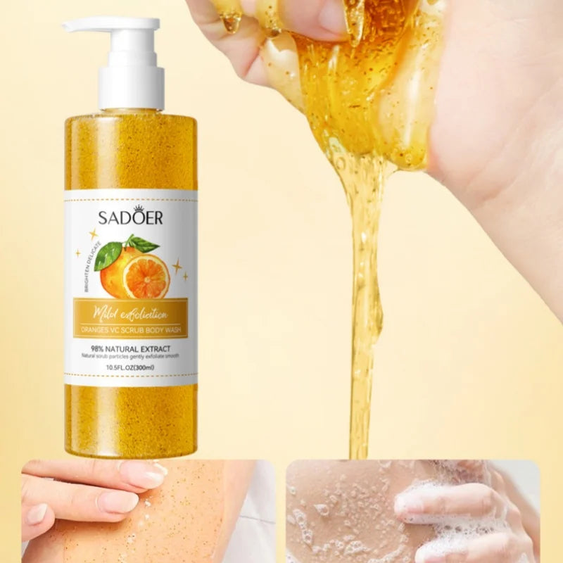 300ml Exfoliating Shower Gel with Fine Scrub Particles That Cleanse Skin Impurities, Brighten Skin Tone, Make Skin Clean and Silky, and Emit a Pleasant Fragrance Oasis Select