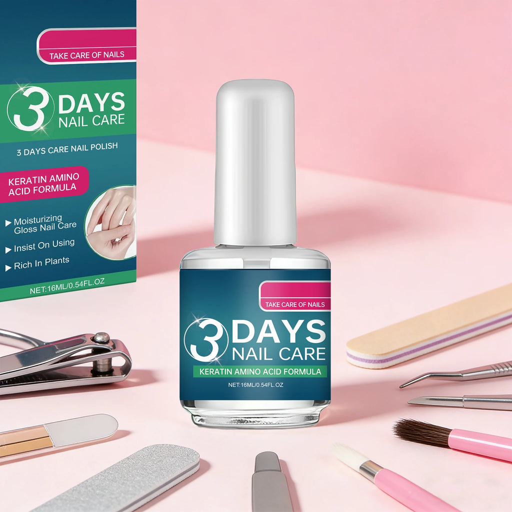 3 Days Nail Care Polish for Soft Thin Breaking Nails Improve Nail Yelllowing Thickening Gentle Repair Restore Gloss Nail Care Oasis Select