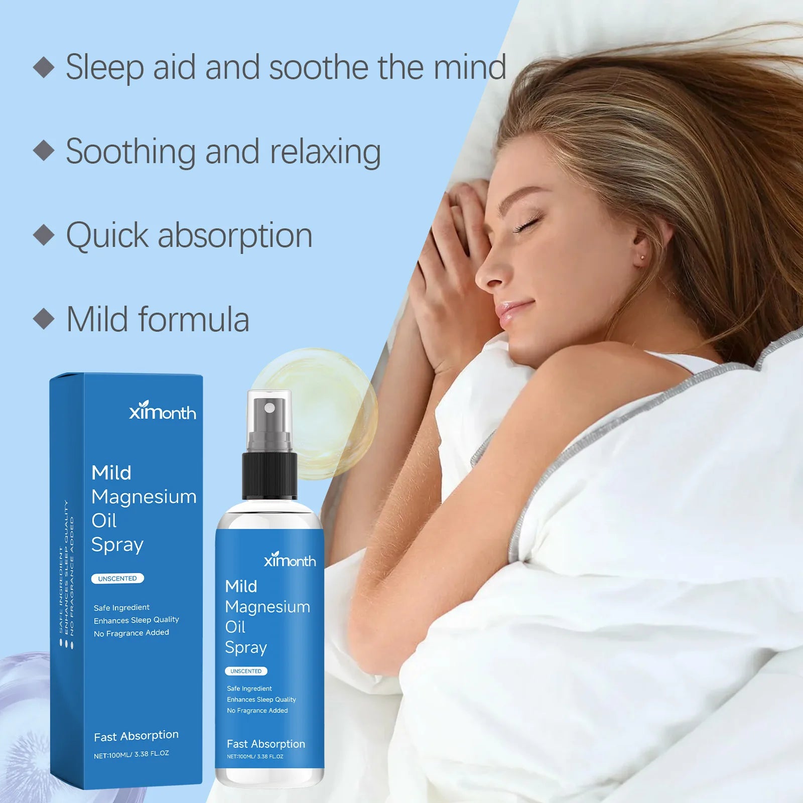 Organic Magnesium Oil Spray – Sleep, Calm & Muscle Relief Magnesium Body Spray Oasis Select