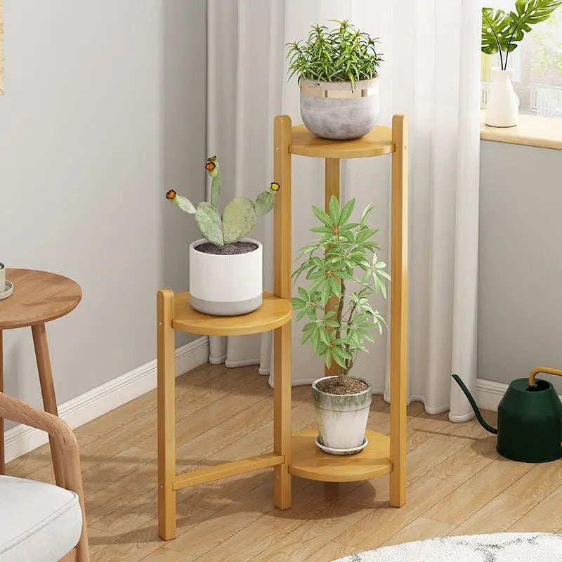 Flower rack Floor-to-ceiling multi-layer succulent bamboo rack Flower rack Pot rack Oasis Select