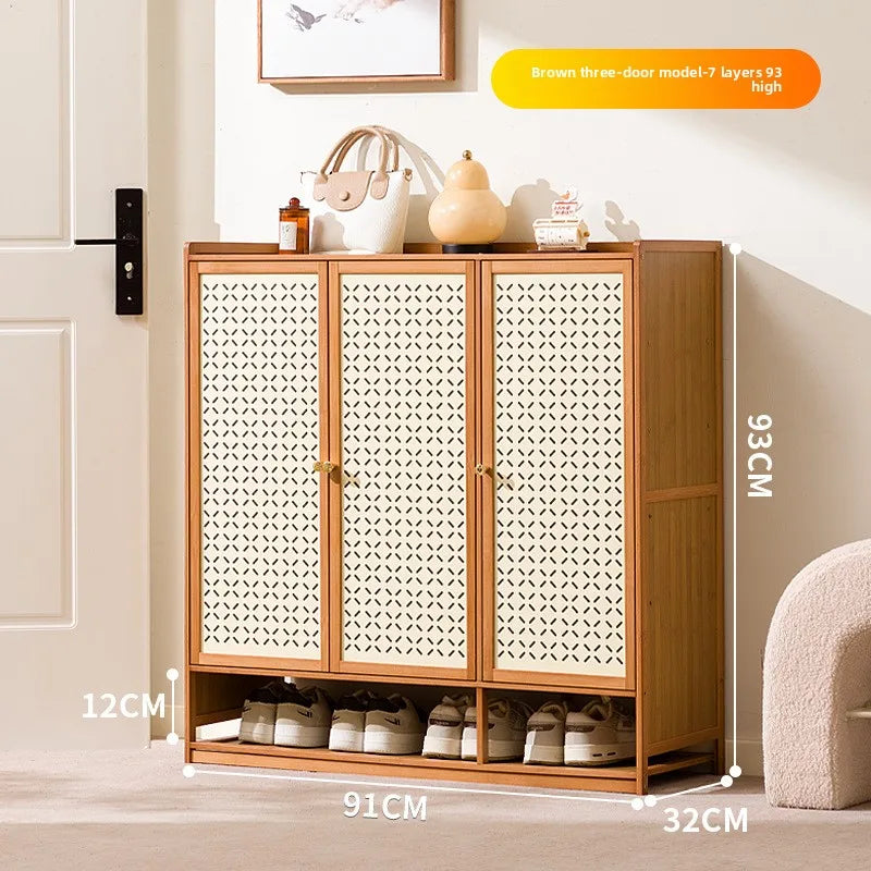 Dust-proof shoe cabinet at the entrance of the home, large-capacity storage in the indoor entrance, solid wood simple shoe Oasis Select Sanmen 7