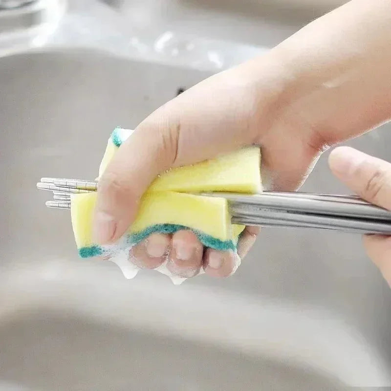 Highly Absorbent Double-sided Sponge Magic Cleaning Pot Rust Sponge Cleaning Brush Kitchen Grease Cleaning Tool Cleaning Supplie Oasis Select