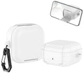 Shock Absorbing Protective Cover with Secure Lock and Adjustable Phone Stand Compatible with For Samsung Buds 4 and 4 Pro Oasis Select White