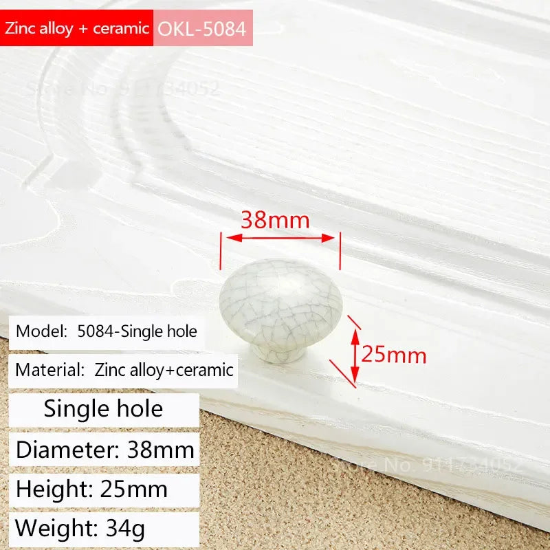 Cupboard Kitchen Hardware Retro European Fashion Cabinet Drawer Handles Bronze Closet Dresser Knobs Zinc Alloy and Ceramic Oasis Select 38-1
