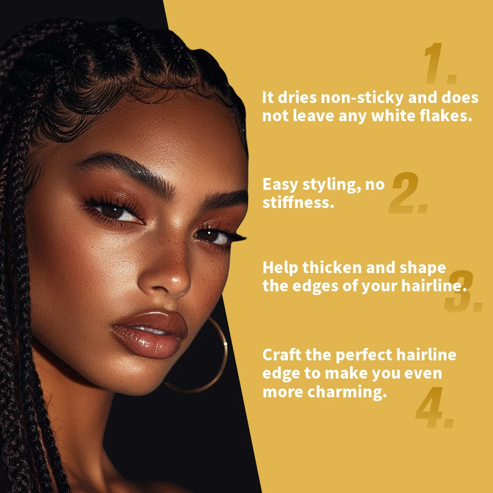 Edge Control Strong Hold Hair Gel Thick Edges Styling Gel Non-Greasy Non-Flaking No White Cast Long Lasting Supports All Hair Ty Oasis Select