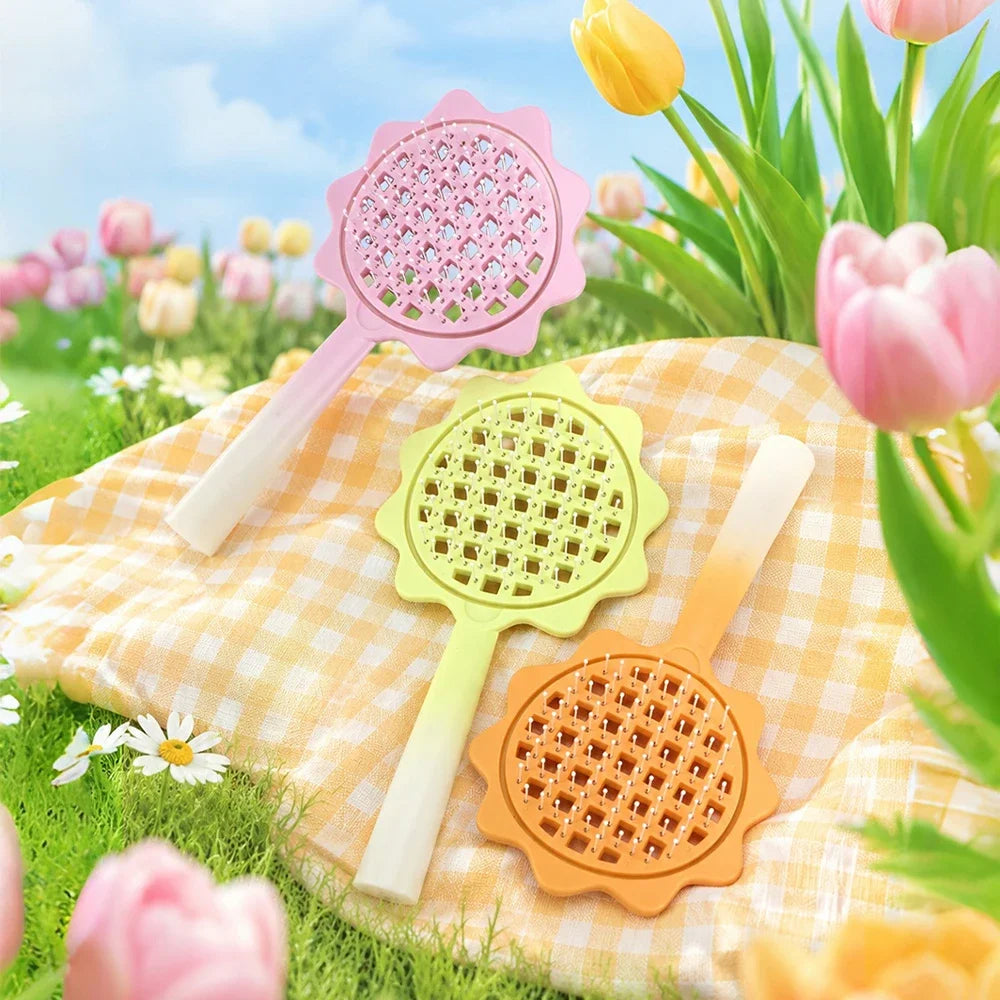 Gradient Sunflower Hairbrush | Detangling Scalp Massage Comb Scalp Massage Hairbrush Oasis Select
