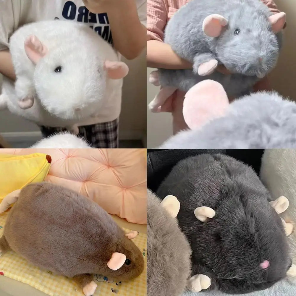 Cute Plush Toy Cartoon Mouse Doll Soft Oversized Flower Branch Rat Animal Sofa Throw Pillow Cushion Birthday Gift Decor Oasis Select