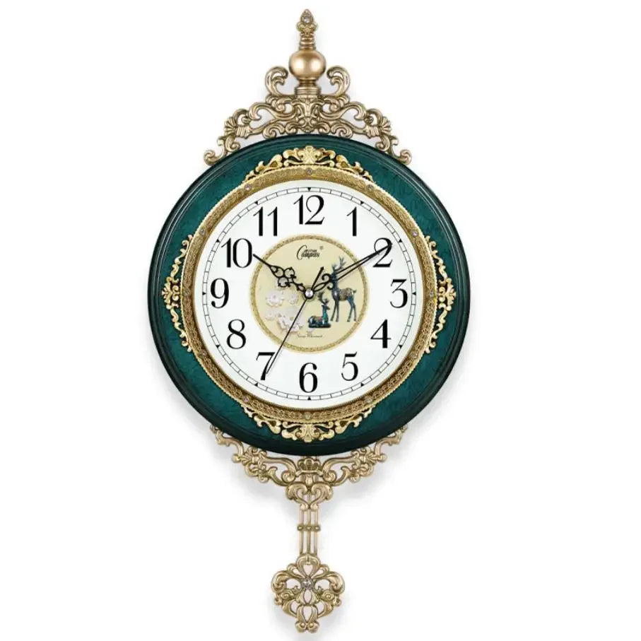 European Style Retro Wall Clock Watch Living Room Mute Pendulum Clock Elegant Taste Family Gift Art Decoration Rome Luxury G010 Oasis Select 2