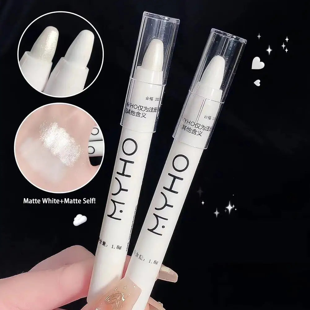 Glitter Highlighter Pen Pearlescent Lying Silkworm Pencil Waterproof Long-lasting Brightening Eyes Stick White Silver Eye Makeup Oasis Select