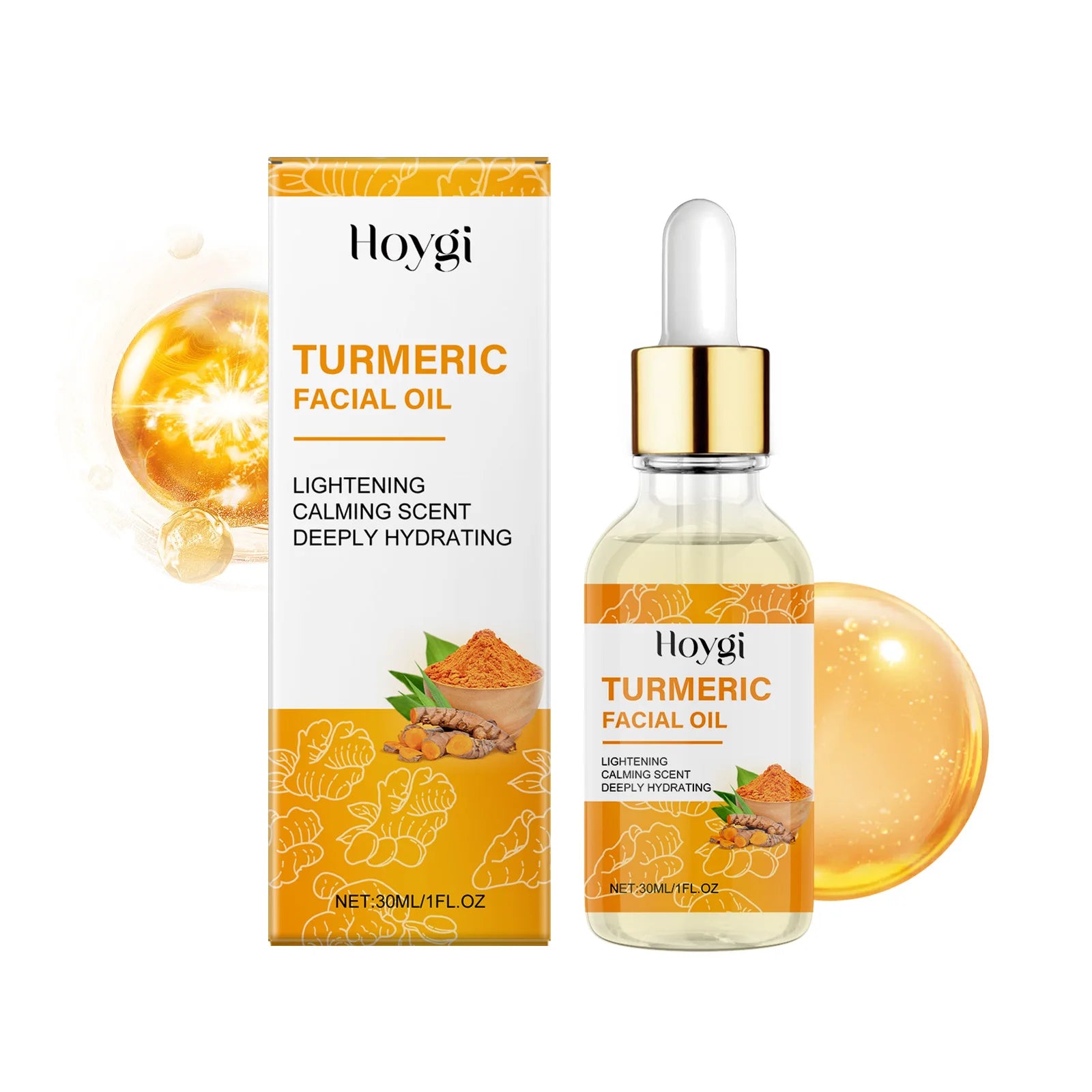 Hoygi Turmeric Facial Essence Oil – Brighten & Fade Dark Spots Facial Essence Oil Oasis Select 30ml Boxed