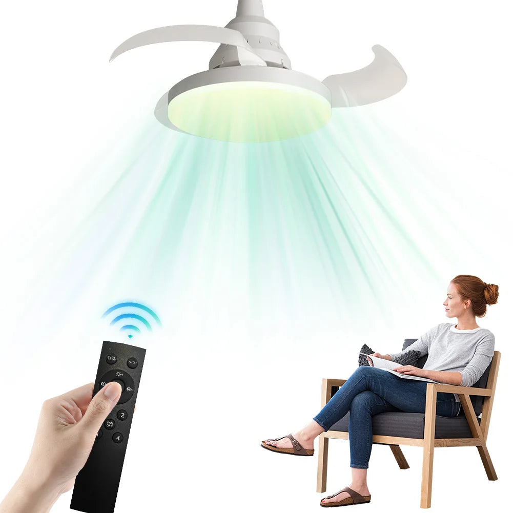 Invisible Leaf Ceiling Fan with LED Light & Remote Control LED Ceiling Fan Oasis Select b United States
