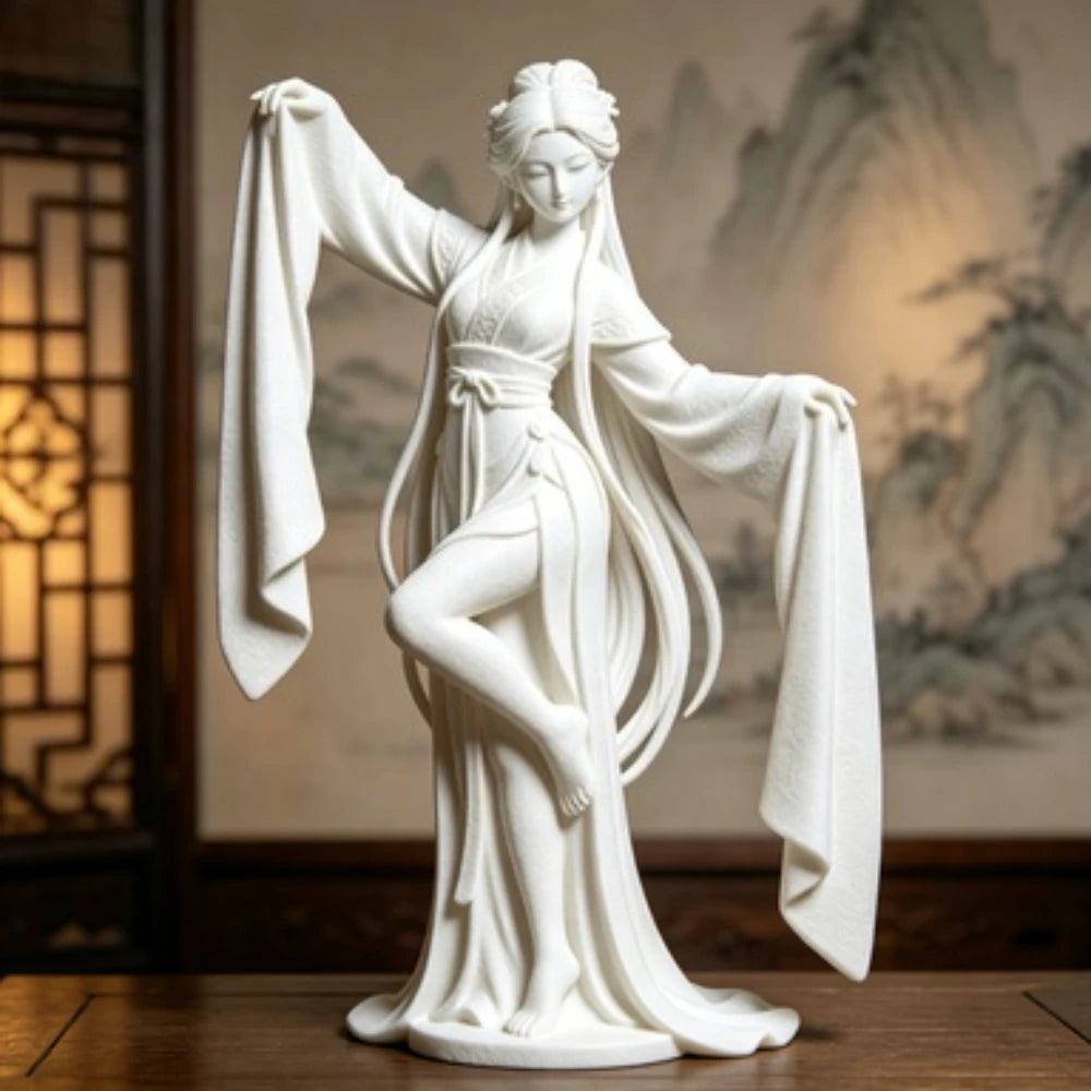 3D Printed Chinese Water Sleeve Dance Sculpture Elegant Classical Dancer Figurine Oriental Art Desktop Decor Art Collector Gifts Oasis Select