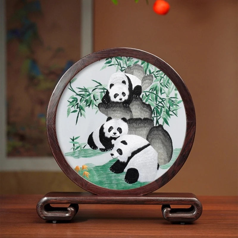 Handmade Double-sided Embroidery of Ornaments Chinese Characteristics Shu Embroidery Intangible Cultural Heritage Gift Oasis Select E