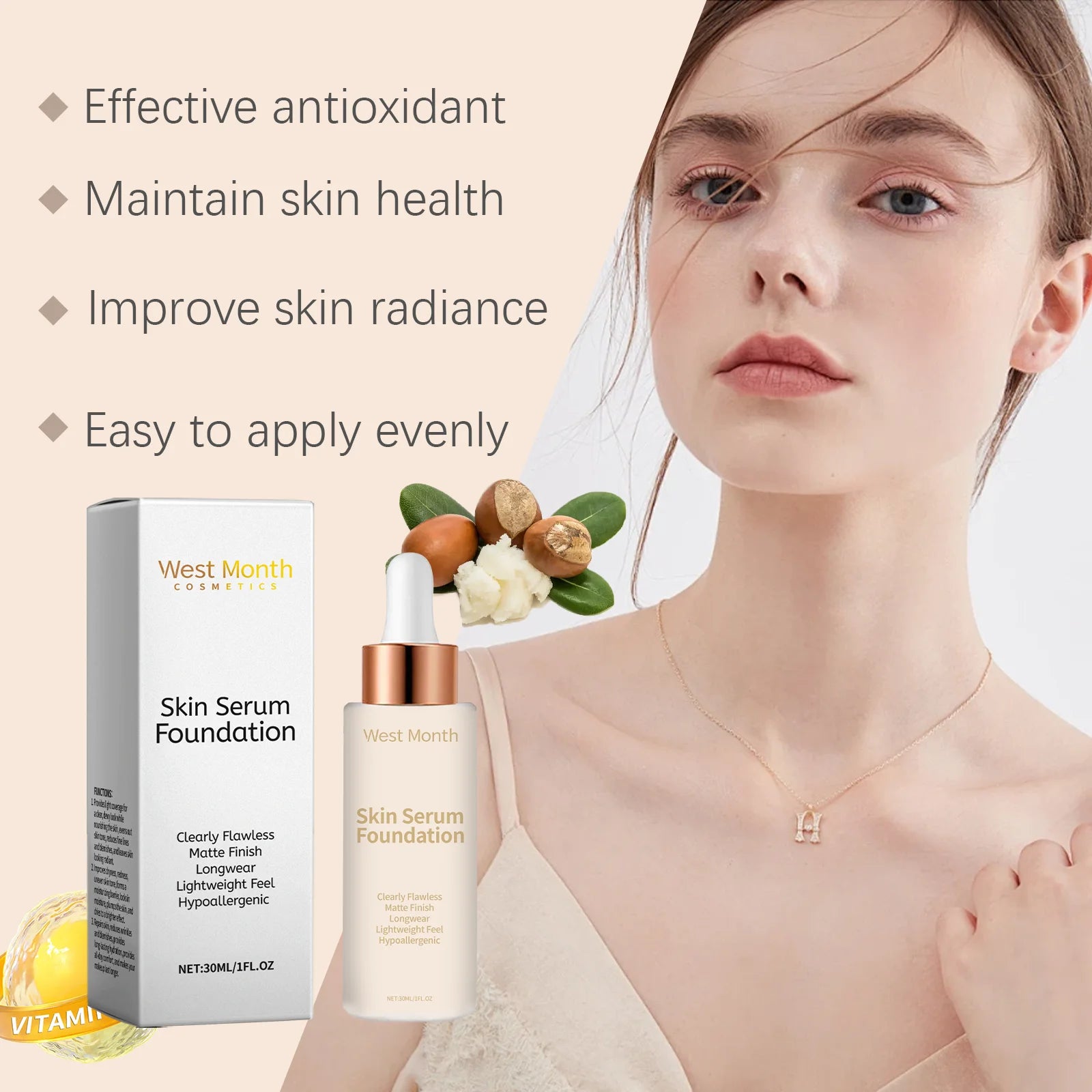 Moisturizing Liquid Foundation Even Skin Tone Cover Defects Brightening Skin Long Lasting Hydration Waterproof Makeup Cosmetics Oasis Select