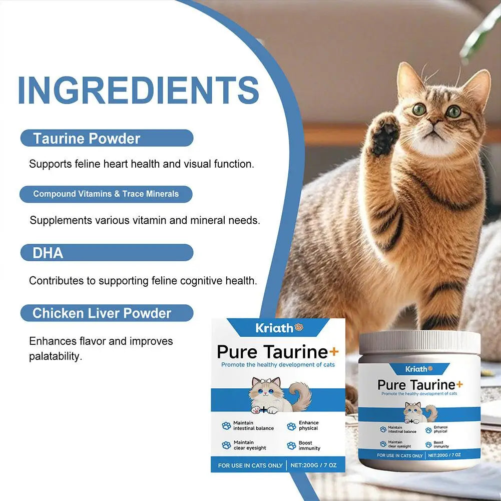 Cat Taurine Powder – Heart, Vision & Coat Support | 200g