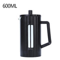 1000ML/ 600ML French Press Coffee Maker High Borosilicate Glass House Coffee Brewer Milk Foam Frother Barista Tea Maker Oasis Select black 600ml