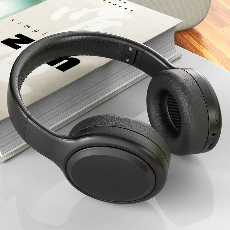 Bluetooth 5.3 Headphones 3.5mm Wired Headsets Over Ear Gaming Earphones Foldable Wireless Earphones with Mic TF/AUX Music Play Oasis Select black