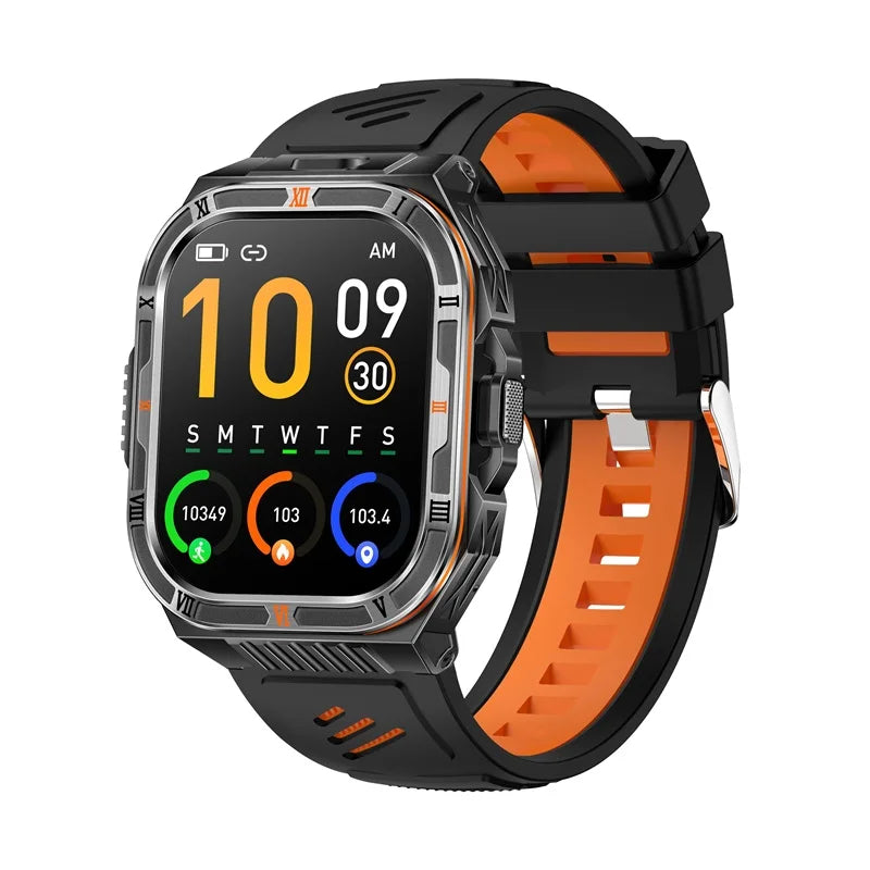 Waterproof Smartwatch Men 1100mAh Battery LED Flashlight BT Call Outdoor Smart Watches Health Monitor 100+ Sports Mode Compass Oasis Select BKBOS