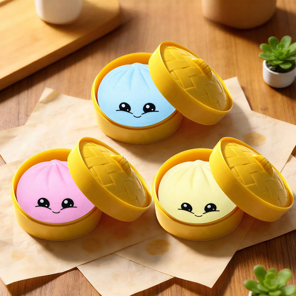 5 Colors Dumpling Squishes Stress Balls Simulation Food Squishies Stress Relief Toys for Adults Kids Squeeze Dough Ball Gifts Oasis Select