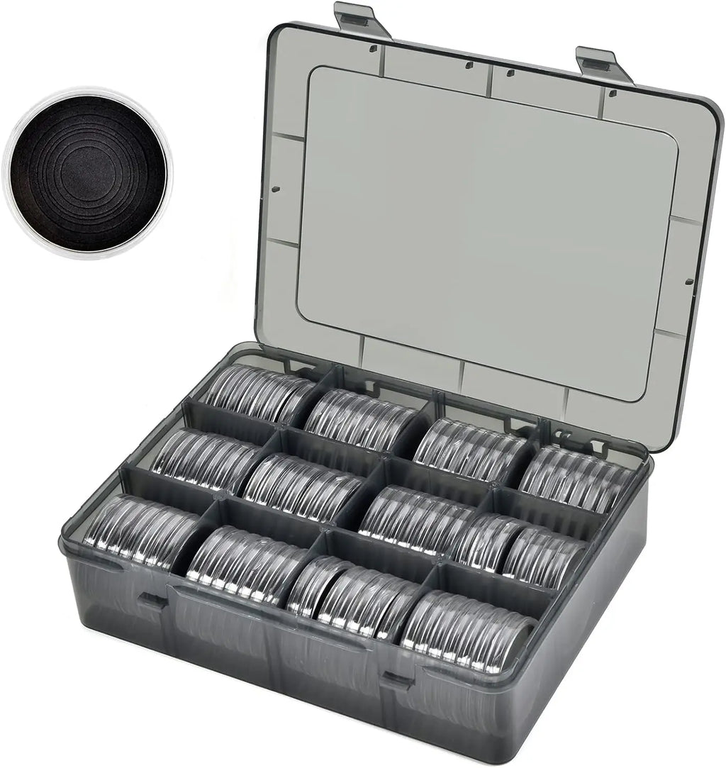 84-Piece Coin Capsules Set – 6 Sizes with Organizer Box