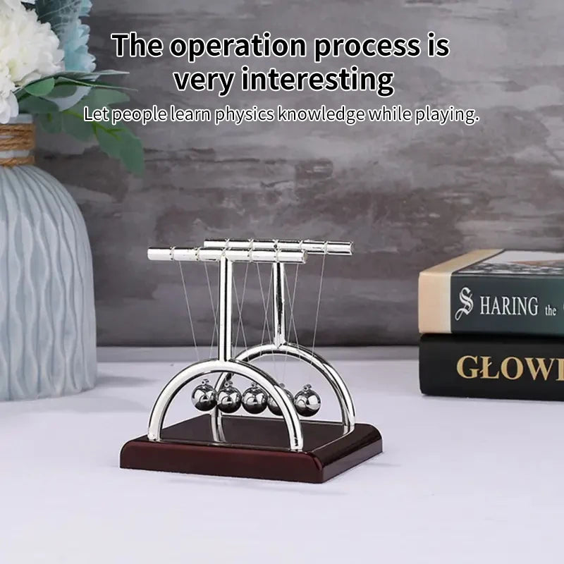 Newton Pendulum Balance Balls: Stylish Desk Decor & Educational Dynamics Toy for Office & Home Oasis Select