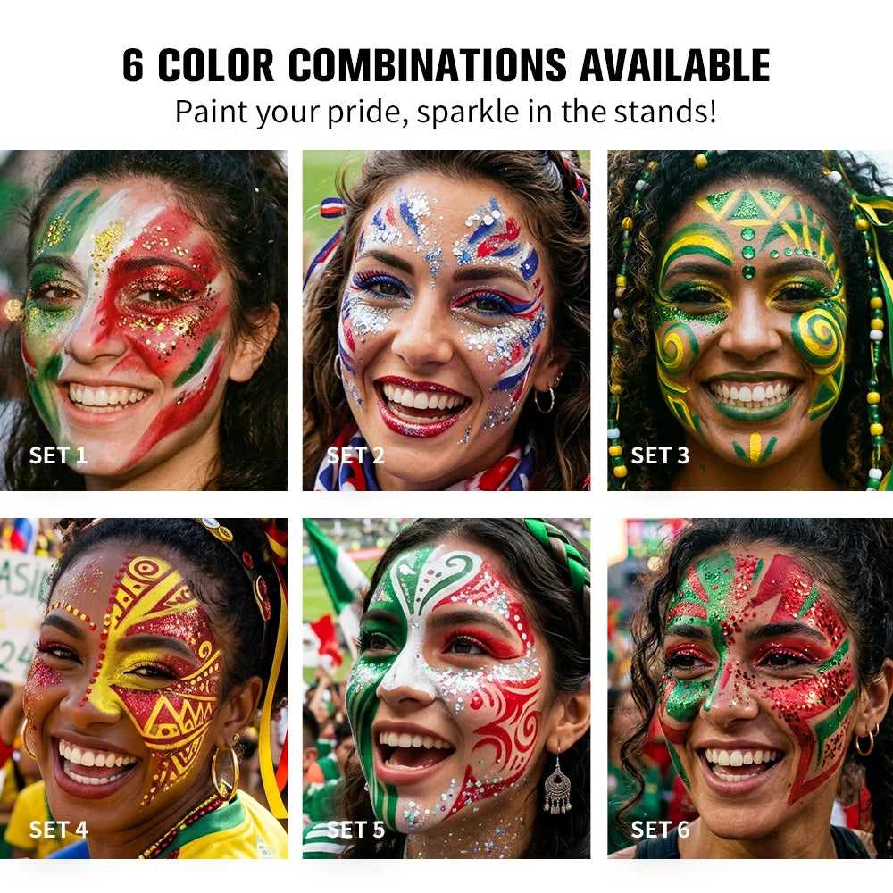 Face Body Paint Stick Set Eye Black Football Baseball Softball Non-Toxic Hypoallergenic Halloween SFX Cosplay Makeup Football Oasis Select