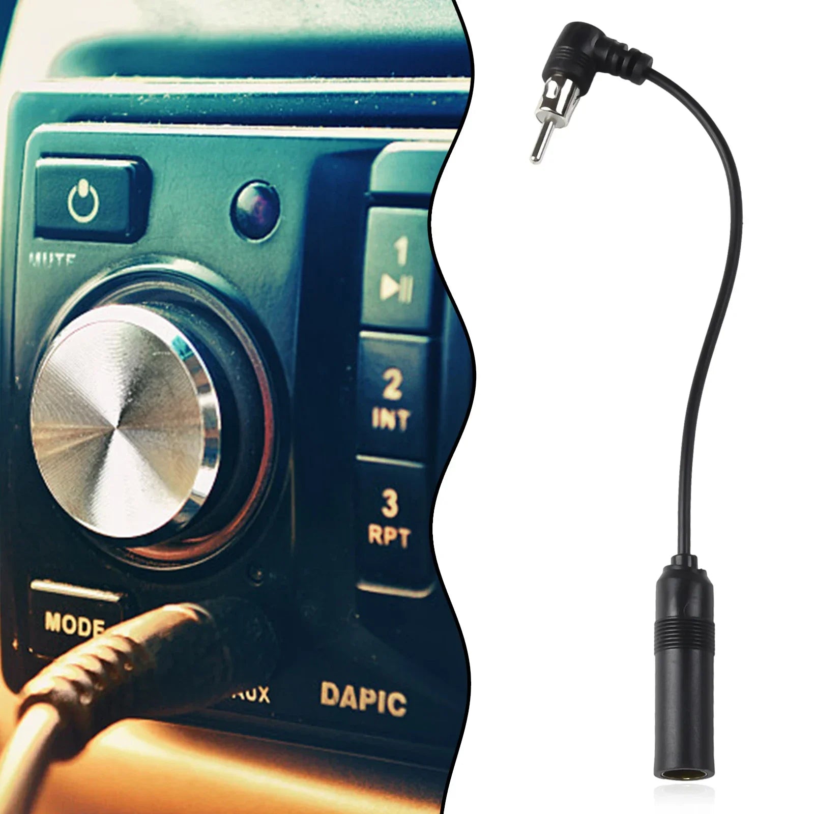 AM/FM Radio Antenna Adapter Stereo Audio Vehicle Aerial Extension Car Universal Elbow Male To Female Plug Cable Wire Oasis Select