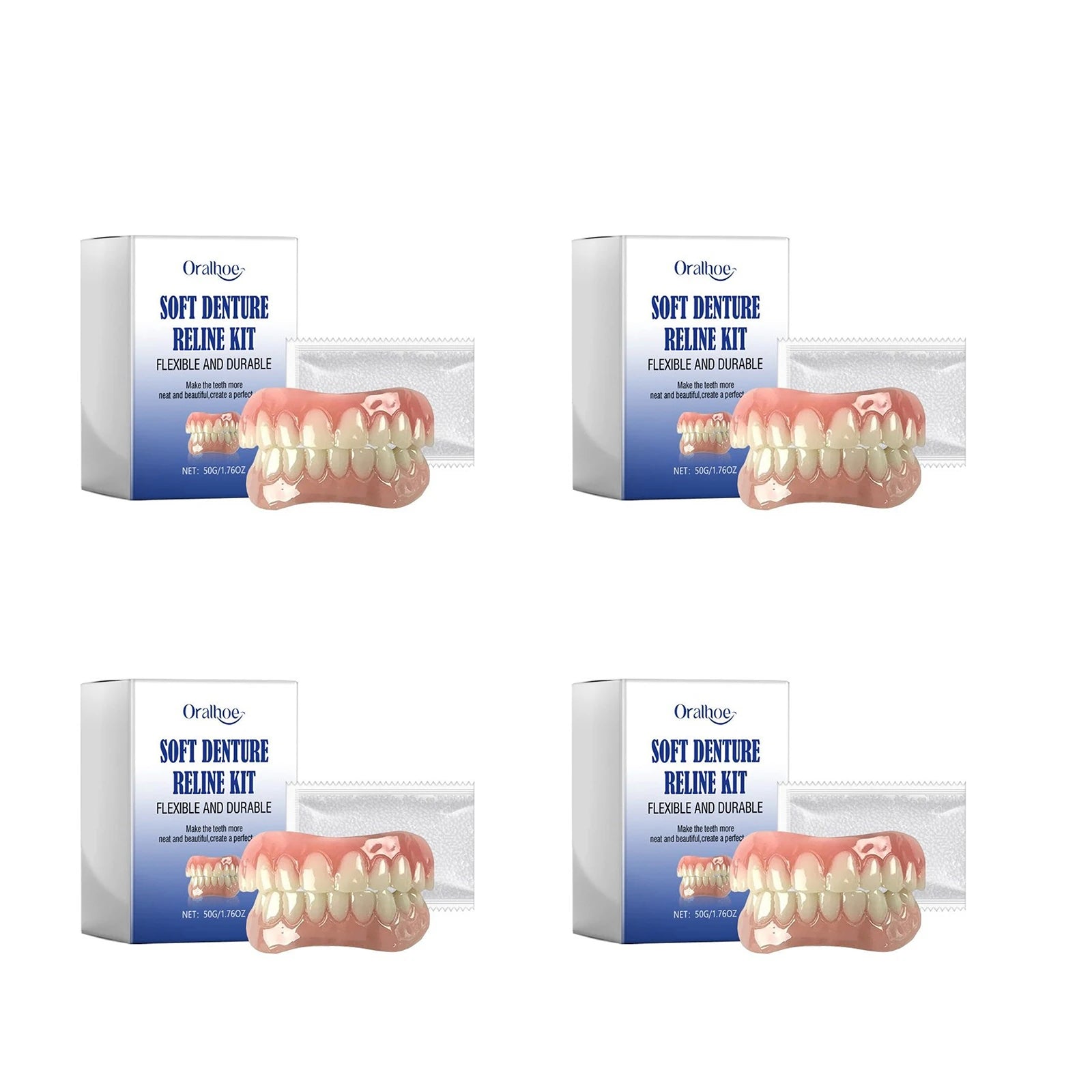 Oralhoe Soft Denture Reline Kit – Temporary Cosmetic Braces Temporary Dental Kit Oasis Select 4sets boxed
