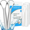 2pcs Tongue Scraper, Stainless Steel Tongue Cleaner Professional Reduce Bad Breath Metal Tongue Scrapers, Improve Oral Hygiene Oasis Select Default Title