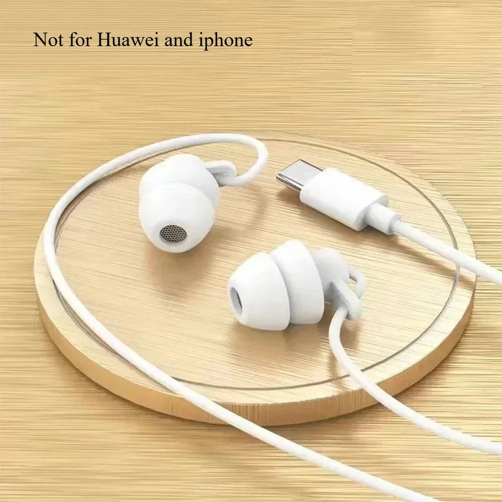 Silicone Sleep Earphones 3.5mm Wired In-Ear Headphones with Mic