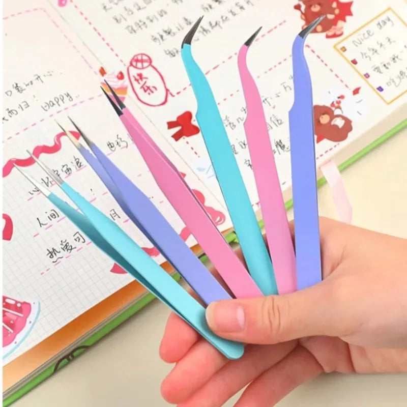 2pcs Tweezers Creative Macaroon Color Clip for DIY Decroative Journal Diary Scrapbook Sticker Tool Back To School Student Supply Oasis Select