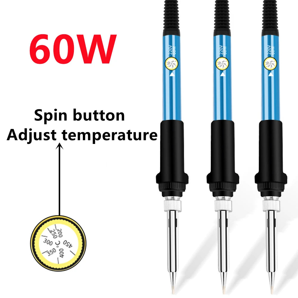 SLADE 60W Adjustable Soldering Iron EU Plug 200–450°C + Stand Electric Soldering Iron Oasis Select
