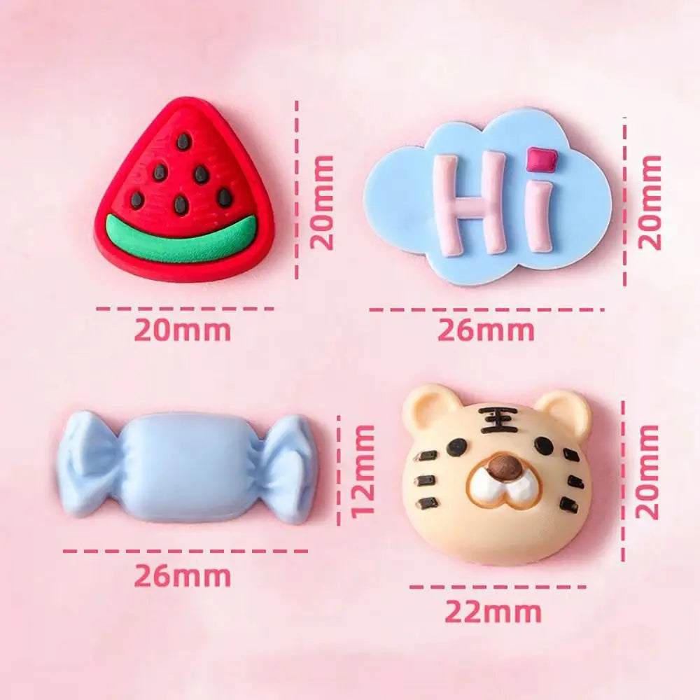 4Pcs/Pack Water Cup Stickers New DIY Decoration 3D Cartoon Sticker Refrigerator Phone Case Decoration Hard Resin Soft Rubber Oasis Select